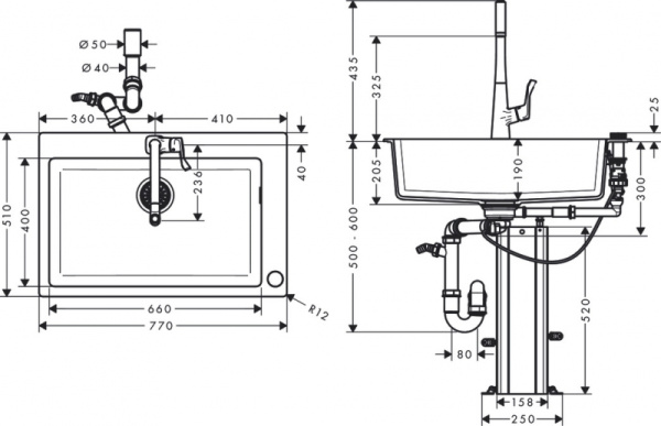 Мойка combi 660 AXOR Select 43213000