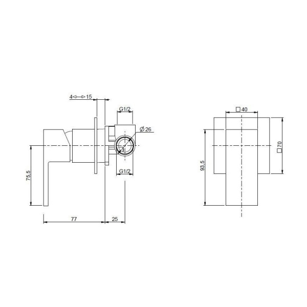 Смеситель для душа Cezares Unika UNIKA-DIM-02 Смеситель для душа Cezares Unika UNIKA-DIM-02