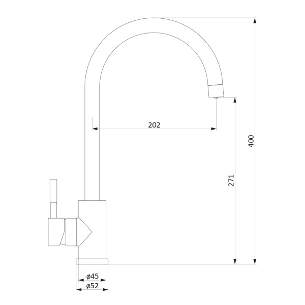 Смеситель для кухни с подключением к фильтру Damixa Merkur DX710730000