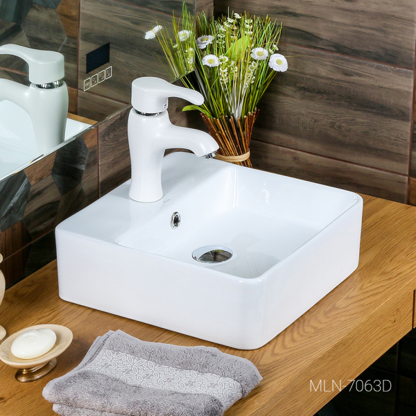 Раковина накладная (38х38) Melena 7063D-805