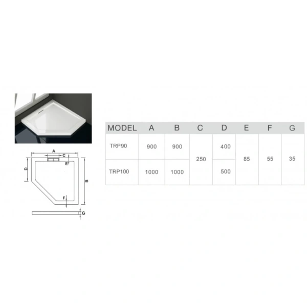 Душевой поддон из литьевого мрамора (100х100) WeltWasser  WW TR 10000002775
