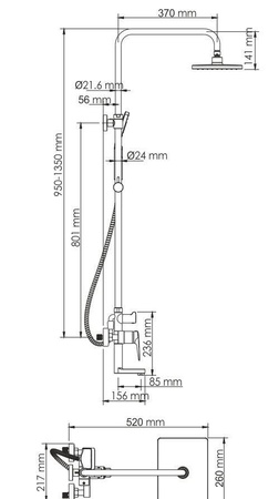 Душевая система Wasserkraft Aisch BK15501BG
