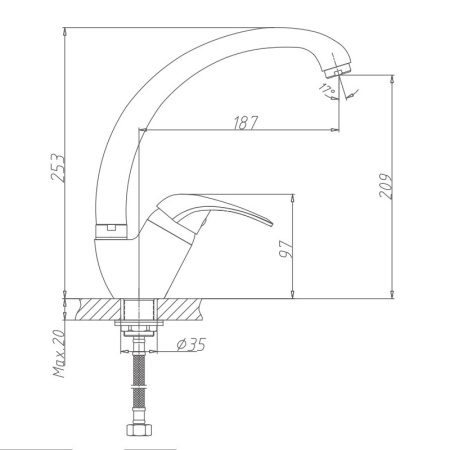 Смеситель для кухни Haiba HB4103-2