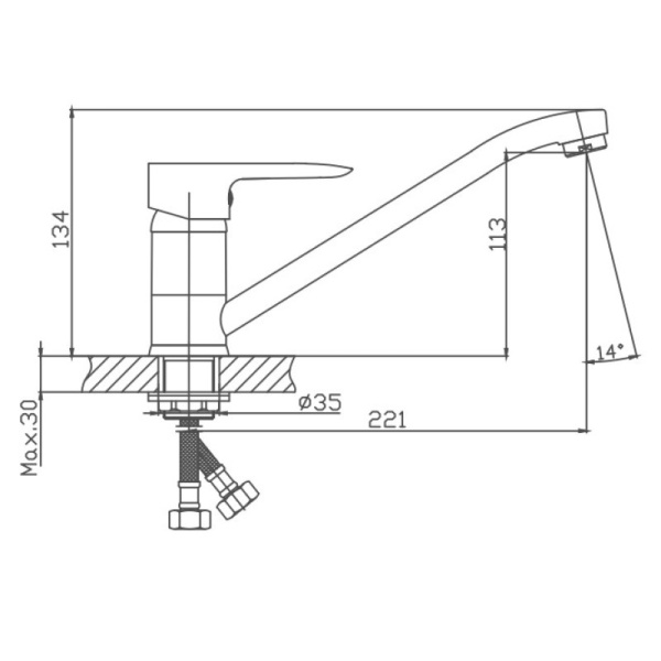 Смеситель для кухни Cron CN72095 Смеситель для кухни Cron CN72095