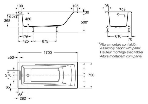 Акриловая ванна Roca Hall 248162000