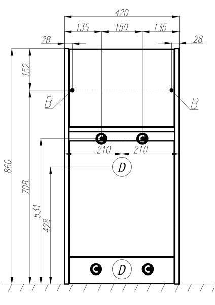 Тумба с раковиной Aquaton Лондри 40 1A2360K1LH010