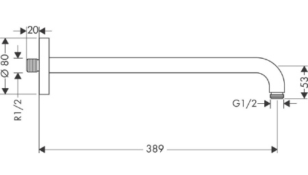 Кронштейн для верхнего душа Hansgrohe 27413700