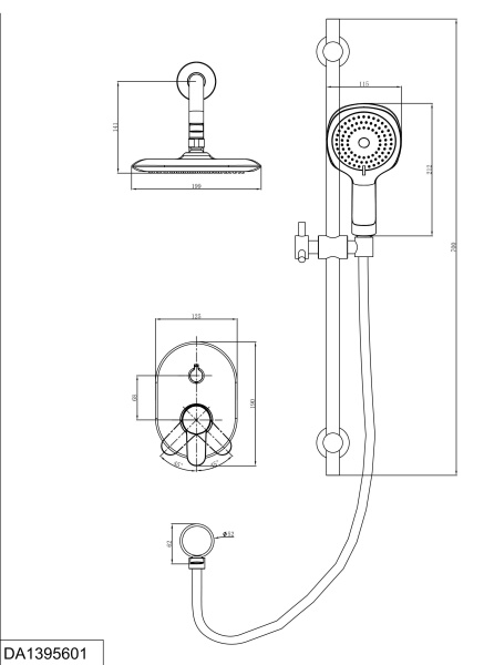 Душевой комплект встраиваемый D&K Rhein Marx (DA1395601)