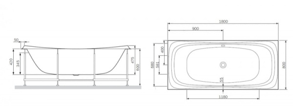 Панель фронтальная AM.PM Sensation W30A-180-000W-PWDF