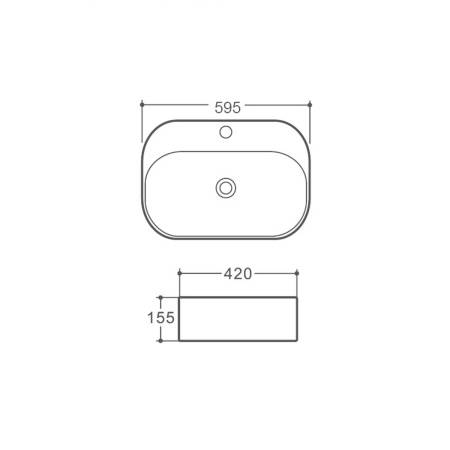 Раковина накладная (59,5х42) Vincea VBS-306 белый