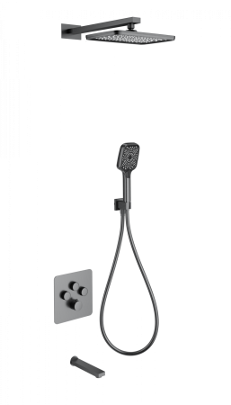Душевая система с термостатом встраиваемая WONZON & WOGHAND, темный графит WW-B4005-BGG