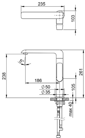 Смеситель для кухни Ravak Flat FL 016.00 X070125