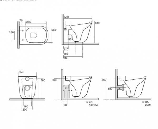 Унитаз напольный приставной Kerasan Tribeca 511801