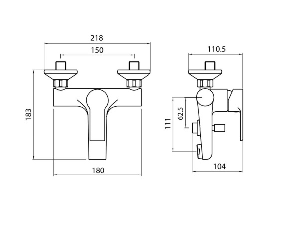 Смеситель для ванны Koller Pool Kvadro Arc KA0100