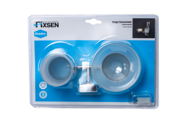 Мыльница+подстаканник FIXSEN Kvadro FX-61306+08