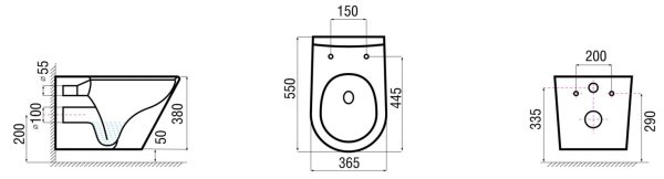 Подвесной унитаз Arcus КB-302 микролифт
