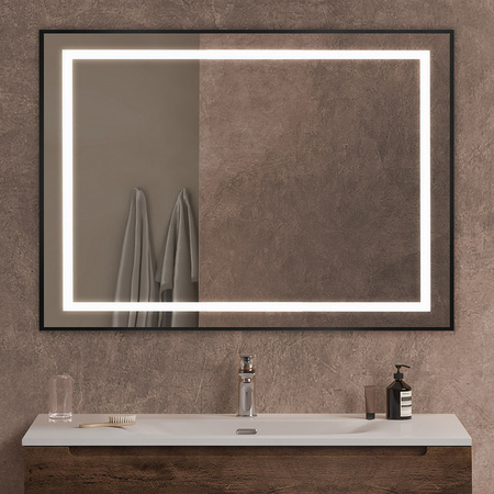 Зеркало (100х80) BelBagno Kraft  SPC-KRAFT-1000-800-SENS-NERO с подсветкой