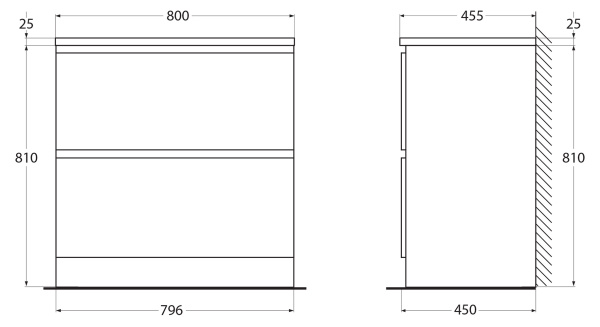 База под раковину напольная BelBagno ALBANO-800-2C-PIA-RR Rovere Rustico