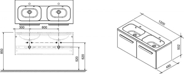 Тумба под раковину Ravak SD Chrome 120 X000000536