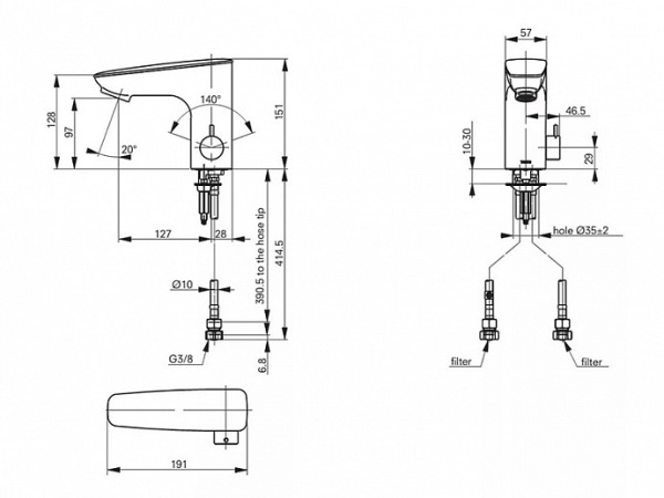 Смеситель сенсорный TOTO PUBLIC TEXN20ALV300R