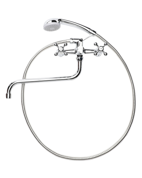 Смеситель для ванны двухвентильный универсальный с душевым набором Orange Classic Pro M72-222cr хром