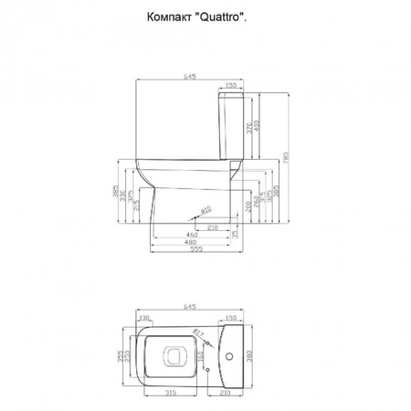 Унитаз-компакт Della Quattro Wood Джаз (черный) DE51109002210
