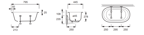 Чугунная ванна детская (79.5х44.5) Jacob Delafon Maternelle E2176-00