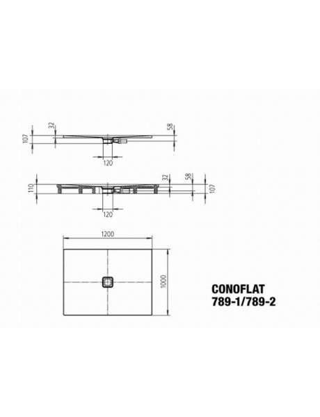 Душевой поддон (100 x 120) Kaldewei Conoflat 465900010001