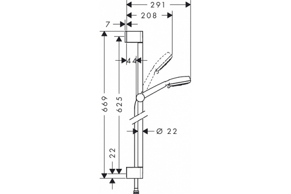 Душевой гарнитур Hansgrohe Croma Select E EcoSmart 26595400