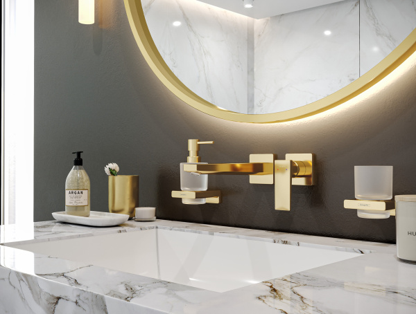 Смеситель для раковины встраиваемый Hansgrohe Metropol 32526990 полированное золото