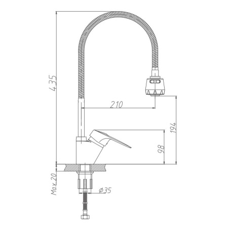 Смеситель для кухни Haiba HB4304-3