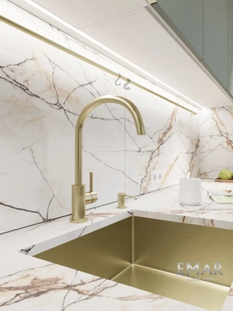 Смеситель для кухни EMAR ECB - 3004 PVD Matt Gold