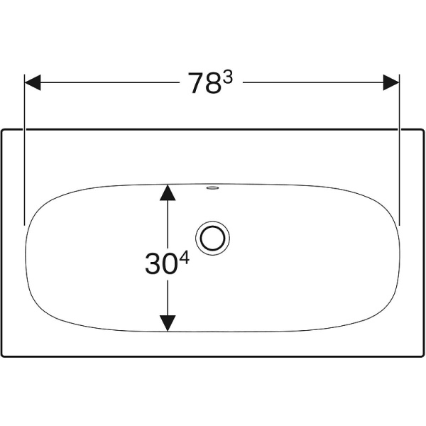 Встраиваемая раковина Geberit Acanto Slim (75x48) 500.641.01.2
