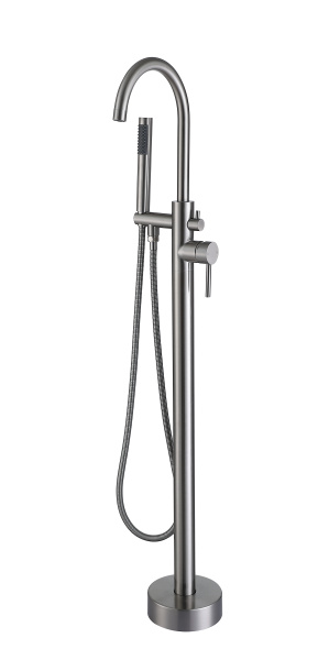 Смеситель для ванны однорычажный напольный с душевым набором Orange Steel M99-336ni сталь