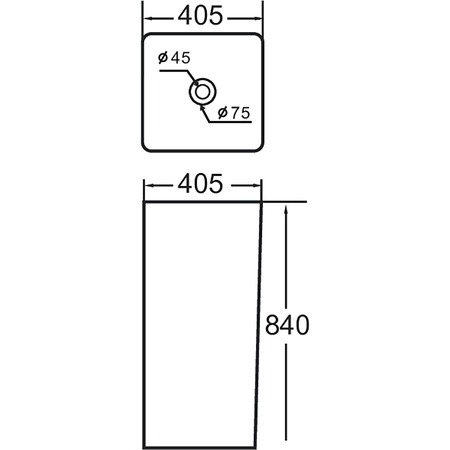 Раковина напольная (40,5х40,5) SantiLine SL-4013MB