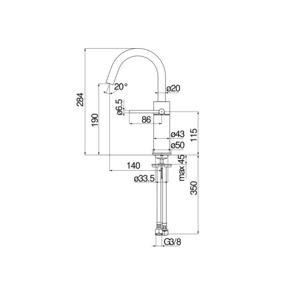 Смеситель для раковины Nobili Velis VE125138/3RCP
