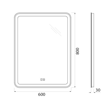 Зеркало BelBagno SPC-MAR-600-800-LED-TCH-WARM
