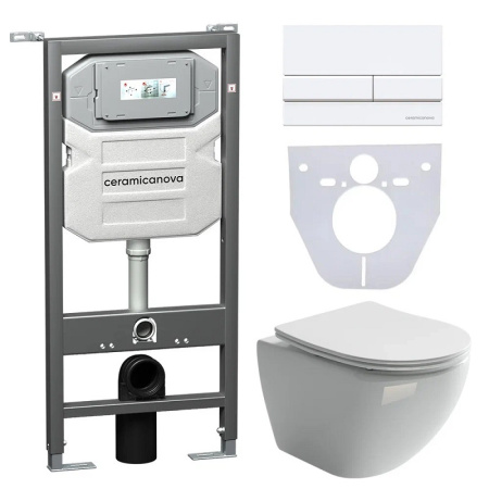 Комплект унитаза с инсталляцией Ceramicanova Metropol CN4002_1002W_1000