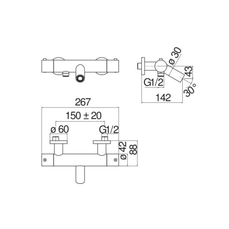 Термостат для ванны Nobili Live LV00010/1WM
