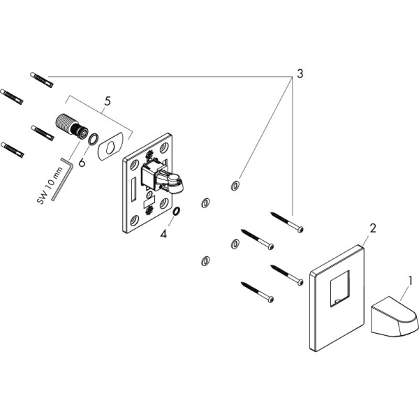 Кронштейн для верхнего душа 80 мм Hansgrohe Pulsify 24139700 белый матовый
