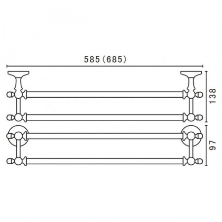 Полотенцедержатель двойной Art&Max AM-E-2648SJ-Cr