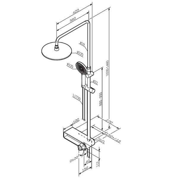 Душевая система AM.PM X-Joy F0785A700