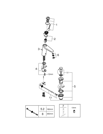 Смеситель для раковины Grohe Eurodisc Joystick 23427 000 (23427000) хром 