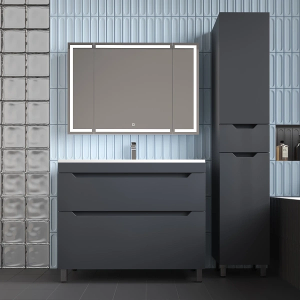 Тумба напольная без раковины 100 см Style Line Остин ЛС-00002400 графит матовый