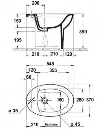 Биде напольное Jacob Delafon Patio E4190NG-00