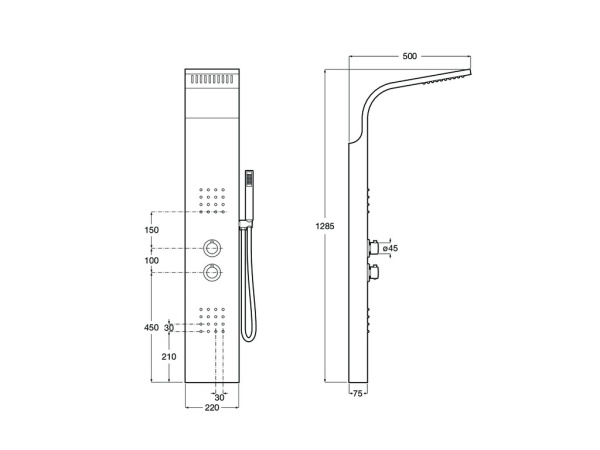 Душевая панель Roca Essential 5A9A8BC00 Душевая панель Roca Essential 5A9A8BC00