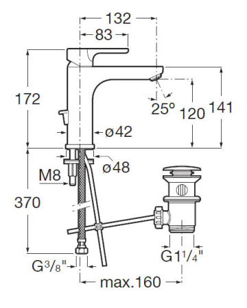 Смеситель для раковины Roca L20 Mezzo 5A3F09C00
