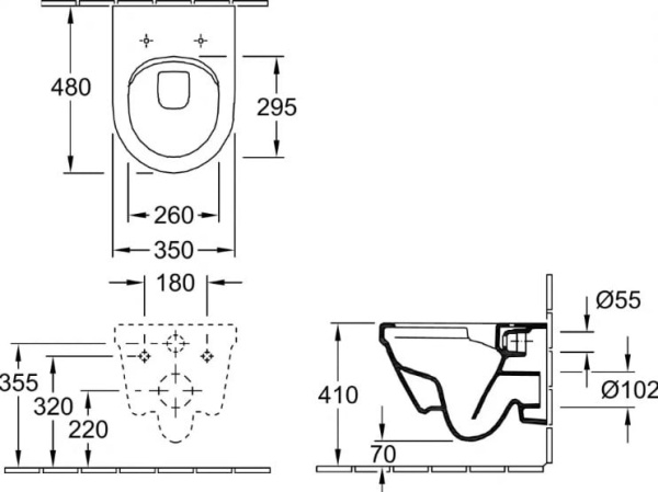 Унитаз подвесной безободковый Villeroy & Boch Architectura 4687HR01