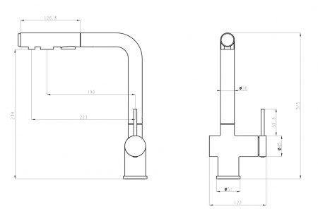 Смеситель для кухни EMAR ЕСВ 7020 black