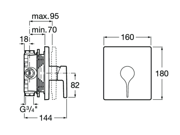 Смеситель для душа Roca Insignia 5A2B3ACN0
